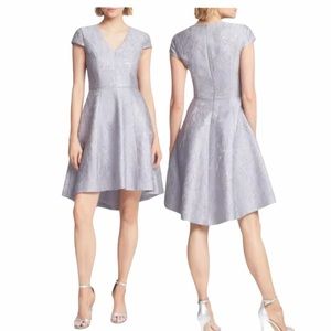 NEW Halston Heritage Metallic Gray Jacquard Dress